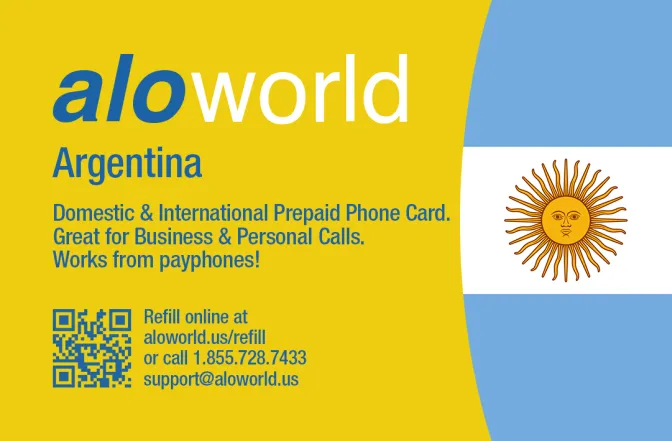 Call Argentina from United States or Canada cheap and easy with a calling card.