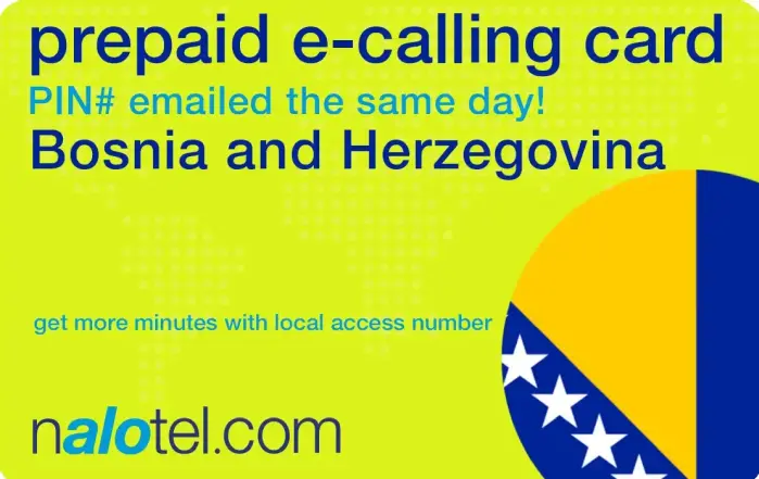 Nalotel Bosnia calling card for affordable international calls from USA and Canada