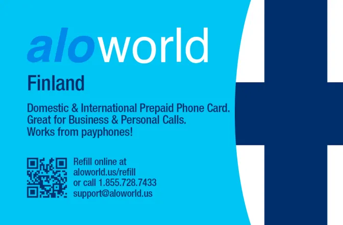Call Finland from United States or Canada cheap and easy with a calling card.