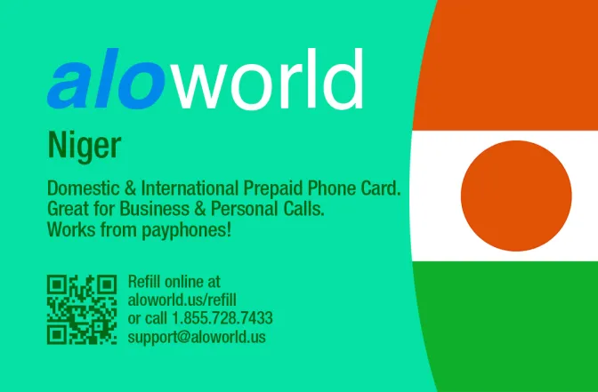 Call Niger from United States or Canada cheap and easy with a calling card.