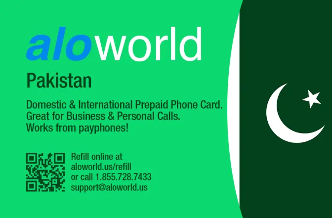 Call Pakistan from United States or Canada cheap and easy with a calling card.
