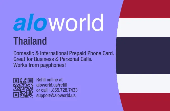 Call Thailand from United States or Canada cheap and easy with a calling card.