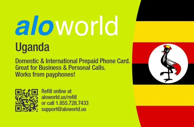 Call Uganda from United States or Canada cheap and easy with a calling card.